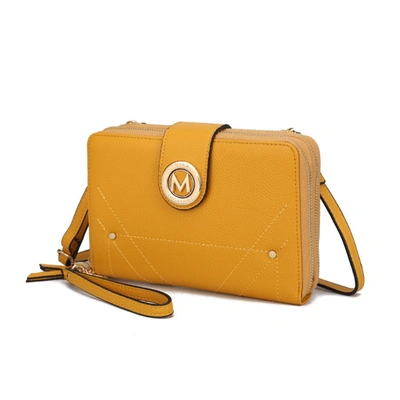 Mkf Collection By Mia K Sage Cell-phone - Wallet Crossbody Bag With Optional Wristlet In Yellow