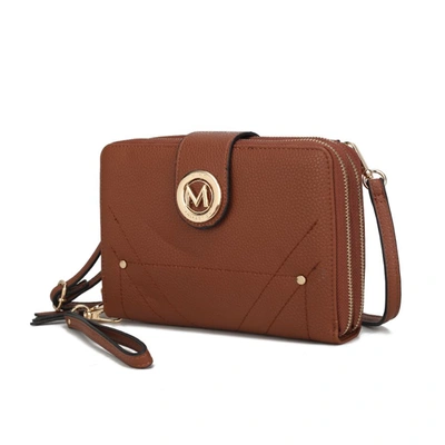 Mkf Collection By Mia K Sage Cell-phone - Wallet Crossbody Bag With Optional Wristlet In Brown