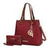 Mkf Collection By Mia K Kearny Vegan Leather Women's Tote Bag With Wallet- 2 Pieces In Red