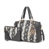 Mkf Collection By Mia K Addison Snake Embossed Vegan Leather Women's Tote Bag With Matching Wristlet- 2 Pieces In Grey