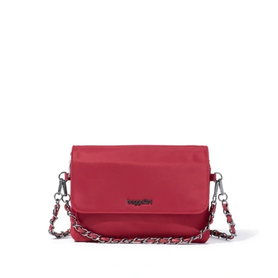 Baggallini Women's Flap Crossbody Bag With Chain In Red