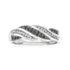 Ross-simons Black And White Diamond Twist Ring In Sterling Silver