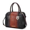 Mkf Collection By Mia K Ember Faux Crocodile-embossed Vegan Leather Women's Large Satchel Handbag In Brown