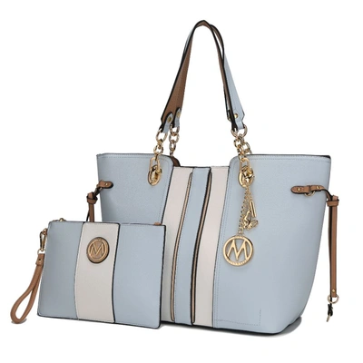 Mkf Collection By Mia K Holland Tote With Wristlet Handbag - 2 Pieces In Blue