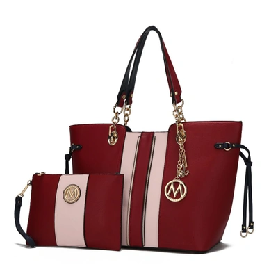 Mkf Collection By Mia K Holland Tote With Wristlet Handbag - 2 Pieces In Red