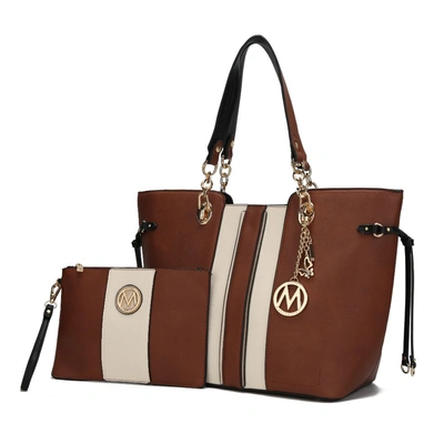 Mkf Collection By Mia K Holland Tote With Wristlet Handbag - 2 Pieces In Brown