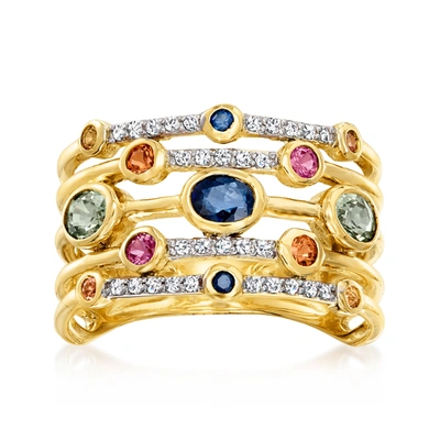 Ross-simons Multicolored Sapphire And . Diamond Ring In 14kt Yellow Gold