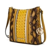 Mkf Collection By Mia K Meline Faux Crocodile And Snake Embossed Vegan Leather Women's Shoulder Handbag In Yellow