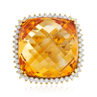 Ross-simons Citrine And . Diamond Ring In 14kt Yellow Gold
