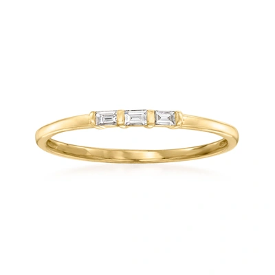 Rs Pure By Ross-simons Diamond-accented Ring In 14kt Yellow Gold In Silver