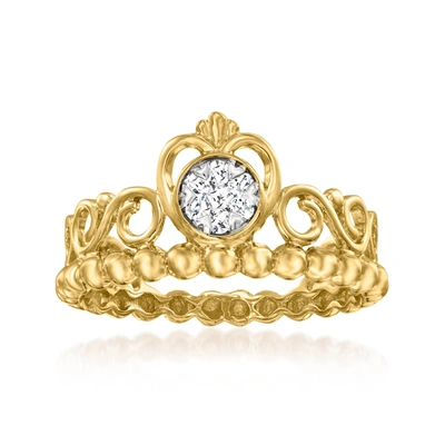 Canaria Fine Jewelry Canaria Diamond Tiara Cluster Ring In 10kt Yellow Gold In Silver