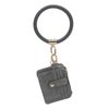 Mkf Collection By Mia K Jordyn Vegan Leather Bracelet Keychain With A Credit Card Holder In Brown