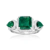 Ross-simons Emerald Ring In Sterling Silver In Silver