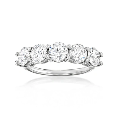 Ross-simons Lab-grown Diamond 5-stone Ring In 14kt White Gold In Silver