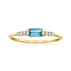 Rs Pure By Ross-simons London Blue Topaz Ring With Diamond Accents In 14kt Yellow Gold