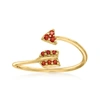 CANARIA FINE JEWELRY CANARIA GARNET ARROW BYPASS RING IN 10KT YELLOW GOLD