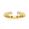 CANARIA FINE JEWELRY CANARIA BEZEL-SET DIAMOND OPEN-SPACE BEADED RING IN 10KT YELLOW GOLD
