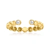 Canaria Fine Jewelry Canaria Bezel-set Diamond Open-space Beaded Ring In 10kt Yellow Gold