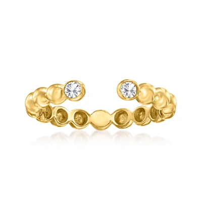 Canaria Fine Jewelry Canaria Bezel-set Diamond Open-space Beaded Ring In 10kt Yellow Gold