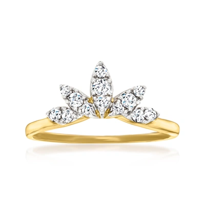 Canaria Fine Jewelry Canaria Diamond Tiara Ring In 10kt Yellow Gold In Silver