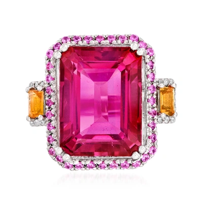 Ross-simons Multi-gemstone Ring In Sterling Silver In Pink
