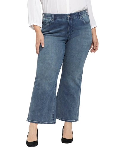Nydj Plus Waist Match Relaxed Flare Jean In Blue