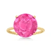 Ross-simons Pink Topaz Twist Rope Ring In 14kt Yellow Gold