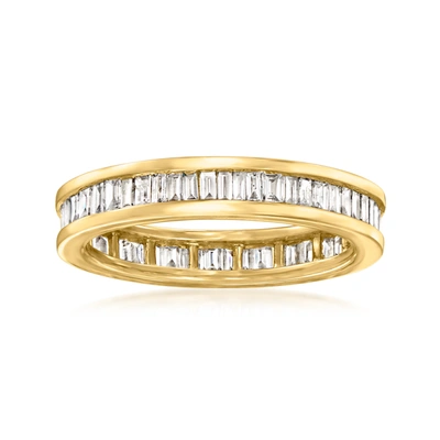 Ross-simons Channel-set Baguette Diamond Eternity Band In 14kt Yellow Gold In Silver