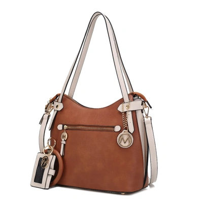 Mkf Collection By Mia K Jaseli Hobo With Wristlet Key Ring & Card Holder In Brown