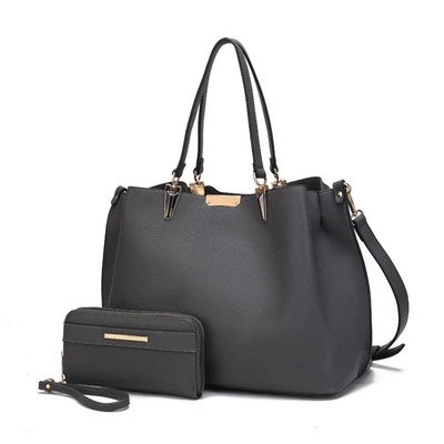 Mkf Collection By Mia K Kane Satchel With Wallet In Grey