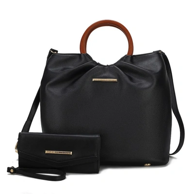 Mkf Collection By Mia K Leilani Vegan Leather Tote Handbag With Wallet In Black