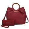 Mkf Collection By Mia K Leilani Vegan Leather Tote Handbag With Wallet In Red