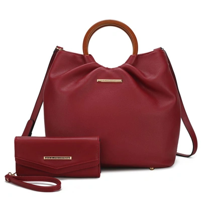 Mkf Collection By Mia K Leilani Vegan Leather Tote Handbag With Wallet In Red