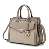 Mkf Collection By Mia K Alyssa Satchel Handbag Vegan Leather Women In Beige