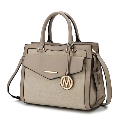 Mkf Collection By Mia K Alyssa Satchel Handbag Vegan Leather Women In Beige