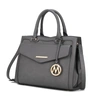 Mkf Collection By Mia K Alyssa Satchel Handbag Vegan Leather Women In Grey