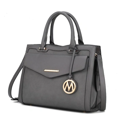 Mkf Collection By Mia K Alyssa Satchel Handbag Vegan Leather Women In Grey