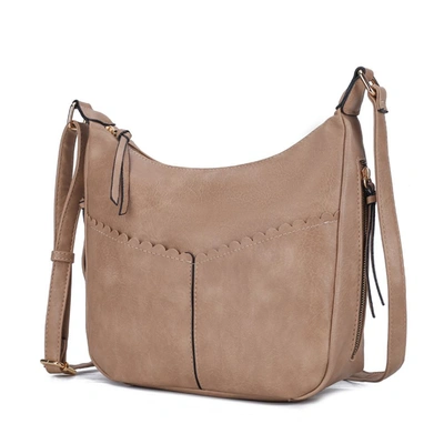 Mkf Collection By Mia K Valencia Vegan Leather Women's Shoulder Handbag In Beige
