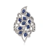 Ross-simons Sapphire And . Diamond Cluster Ring In Sterling Silver In Silver