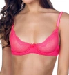 Timpa Lingerie Duet Lace Underwire Demi Bra In Neon Pink