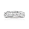 Ross-simons Baguette And Round Diamond Ring In 14kt White Gold In Silver