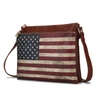 MKF COLLECTION BY MIA K MADELINE PRINTED FLAG VEGAN LEATHER WOMEN'S CROSSBODY BAG