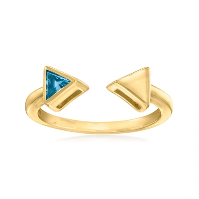 Canaria Fine Jewelry Canaria London Blue Topaz Open-space Arrow Ring In 10kt Yellow Gold