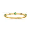 Rs Pure Ross-simons Emerald- And Diamond-accented Ring 14kt Yellow Gold In Green