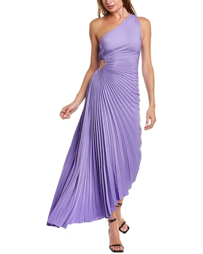 A.l.c Women's Delfina Pleated One-shoulder Gown In Purple
