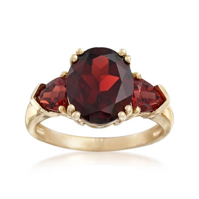 Ross-simons Garnet Ring In 14kt Yellow Gold In Red