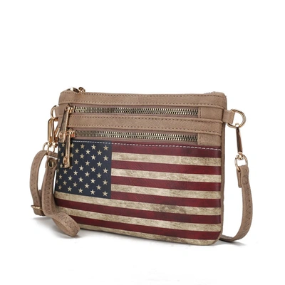 Mkf Collection By Mia K Alisson Vegan Leather Women's Flag Crossbody/wristlet Bag In Multi