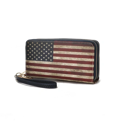 Mkf Collection By Mia K Uriel Vegan Leather Women's Flag Wristlet Wallet In Multi