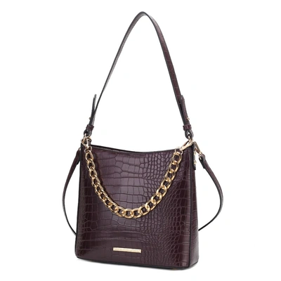 Mkf Collection By Mia K Bizzy Faux Crocodile-embossed Vegan Leather Women's Shoulder Handbag In Red