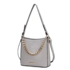 Mkf Collection By Mia K Bizzy Faux Crocodile-embossed Vegan Leather Women's Shoulder Handbag In Grey